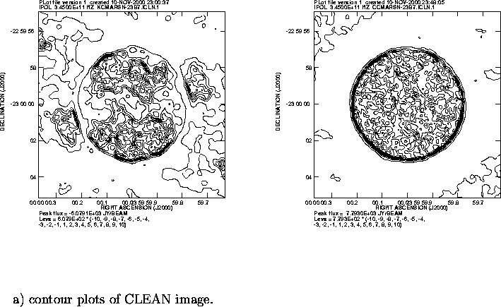 \begin{figure}
\par\vspace{3.6in}
\special{psfile=/wine/alma/myarea/KCMARSN-23B7...
...}
\par\parbox[t]{578pt}{~~~~~~a) contour plots of CLEAN image.}
\par\end{figure}